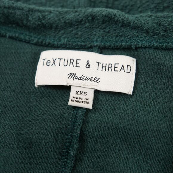 Madewell Green Texture & Thread Wrap Top Womens Sz XXS - Picture 3 of 6